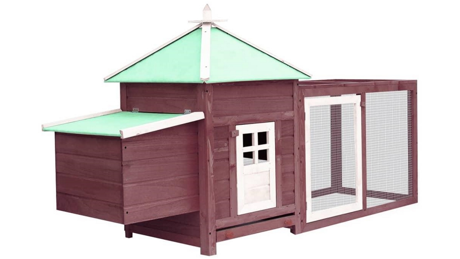 vidaXL 190x72x102cm Chicken Coop with Nest Box - Mocha
