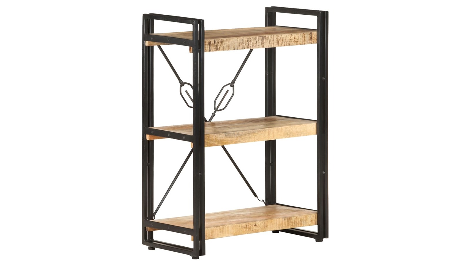 vidaXL 3-Tier Solid Mango Wood 60 x 30 x 80cm Bookcase