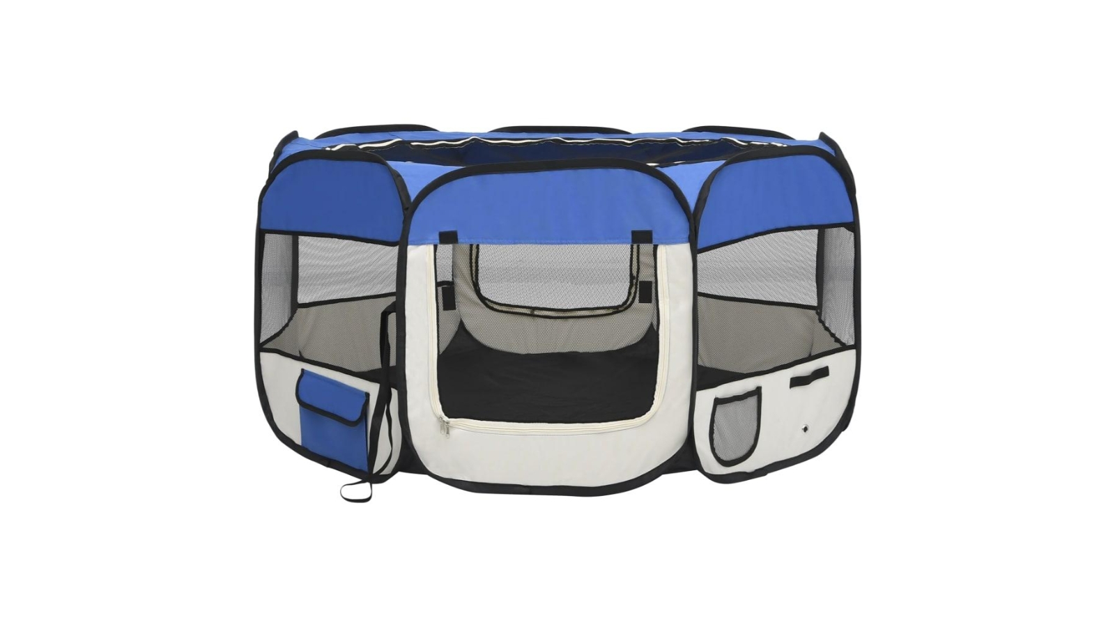 vidaXL Foldable Blue Dog Playpen with Carrying Bag