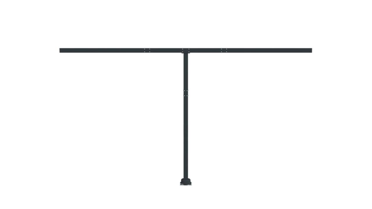 vidaXL Iron Anthracite Awning Post Set - 450 x 245cm 