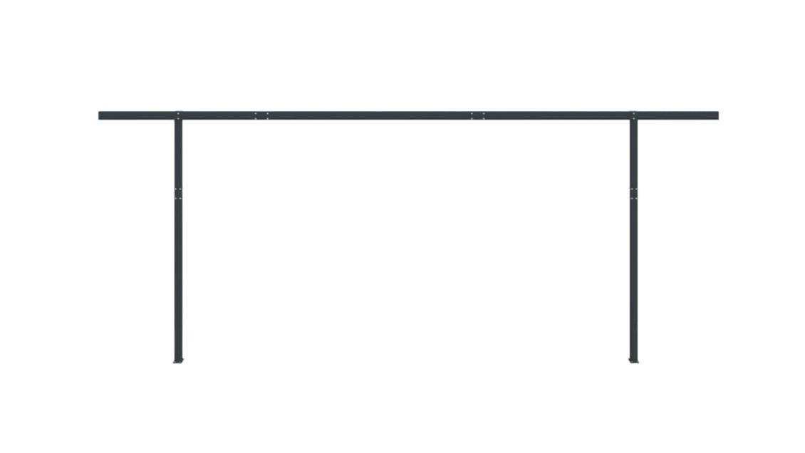 vidaXL Iron Anthracite Double Awning Post Set - 600 x 245cm