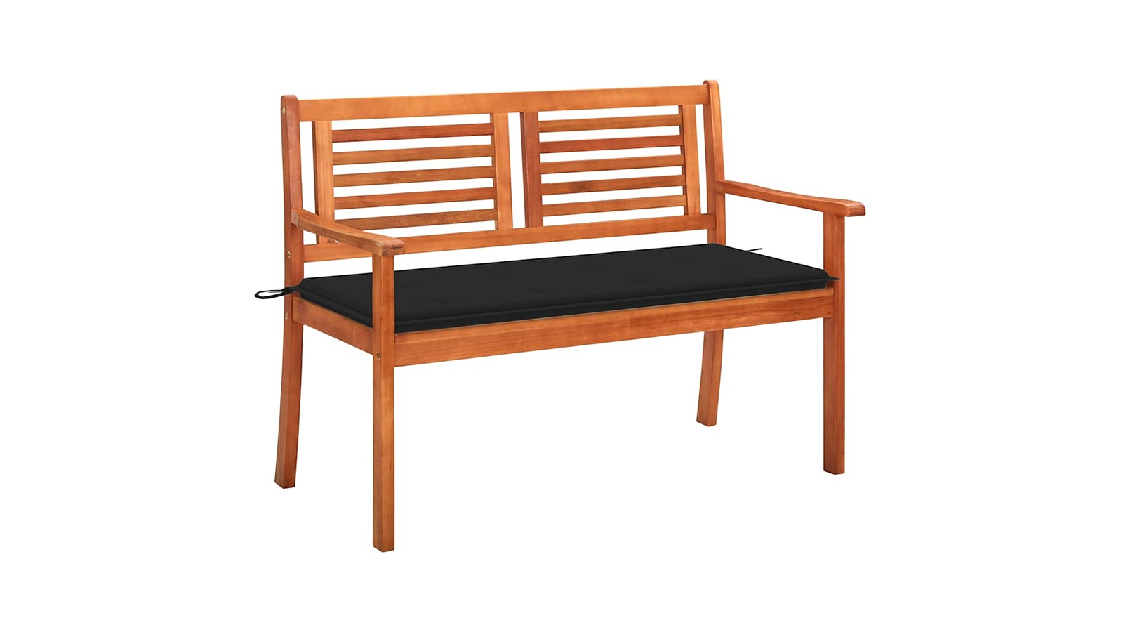 vidaXL 2-Seater Solid Eucalyptus Wood 120cm Garden Bench with Cushion