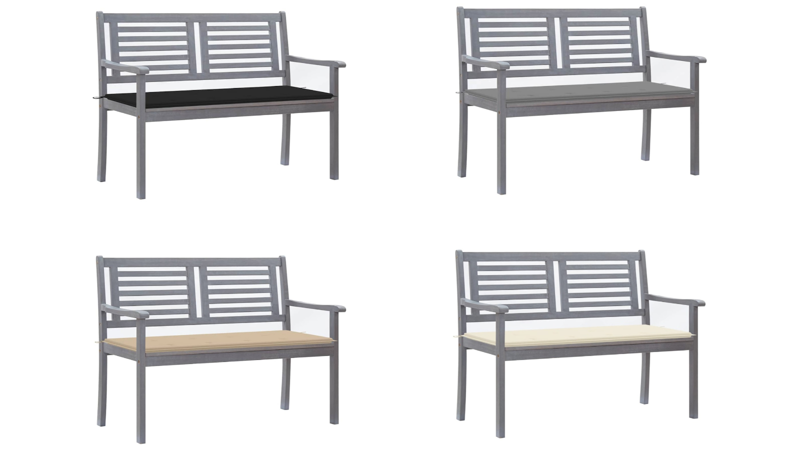 vidaXL 120cm 2-Seater Garden Bench with Cushion