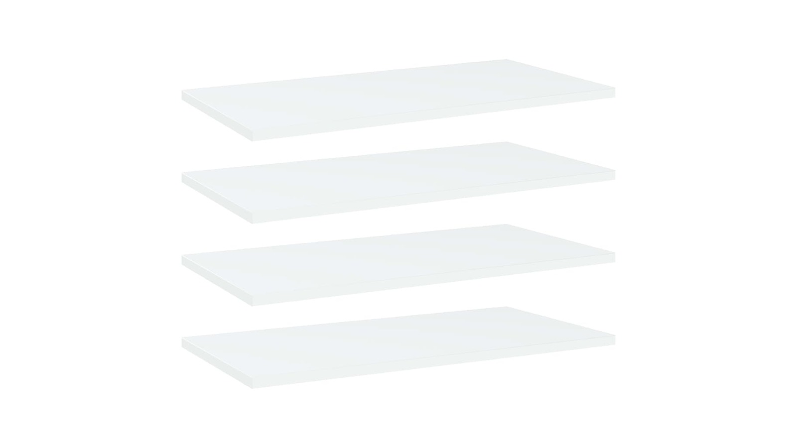 vidaXL 4 Piece White Engineered Wood 60 x 30 x 1.5cm Bookshelf Board