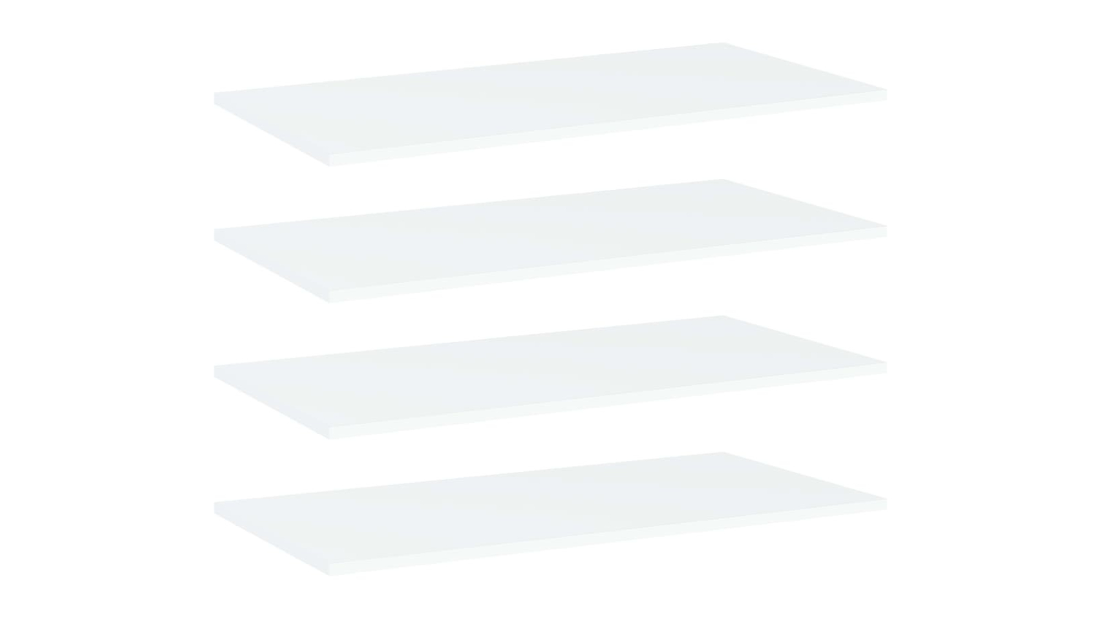 vidaXL 4 Piece White Engineered Wood Bookshelf Board - 80 x 40 x 1.5cm