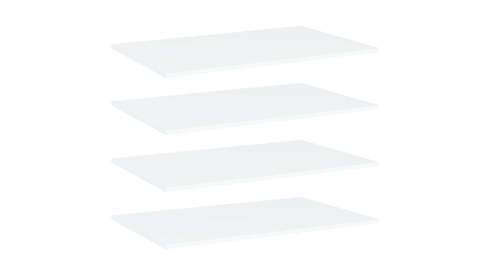 vidaXL 4 Piece White Engineered Wood Bookshelf Board - 80 x 50 x 1.5cm