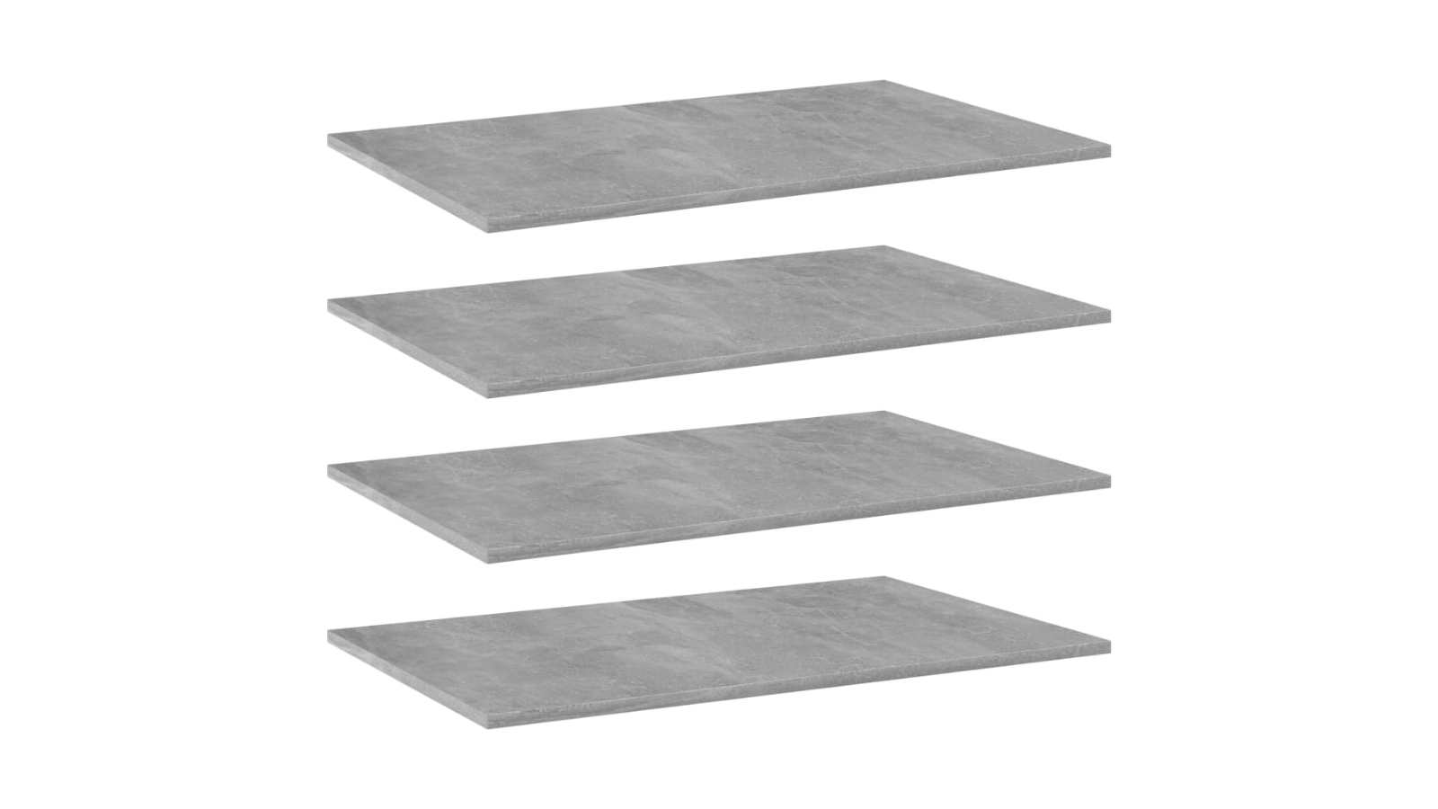 vidaXL 4 Piece Concrete Grey Engineered Wood Bookshelf Board - 80 x 50 x 1.5cm