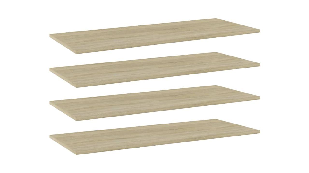 vidaXL 4 Piece Sonoma Oak Engineered Wood 100 x 40 x 1.5cm Bookshelf Board