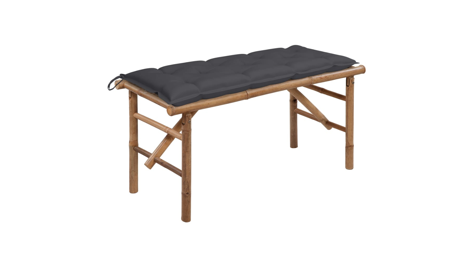 vidaXL Outdoor 118cm Folding Garden Bench with Cushion