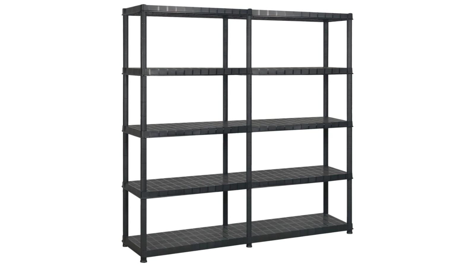 vidaXL Black Plastic 5-Tier Storage Shelf - 170 x 40 x 185cm