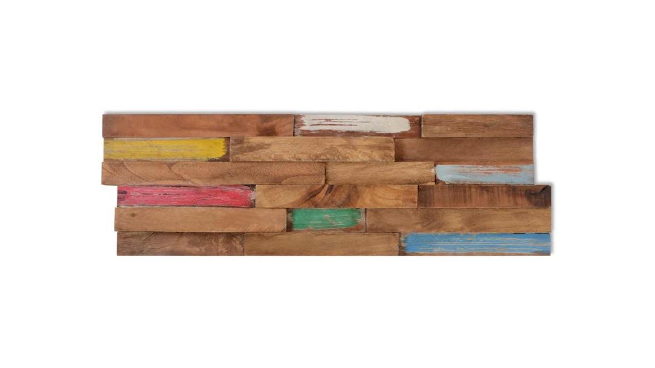 vidaXL 10 Piece 1.03 SQM Solid Teak Wood Wall Cladding Panel