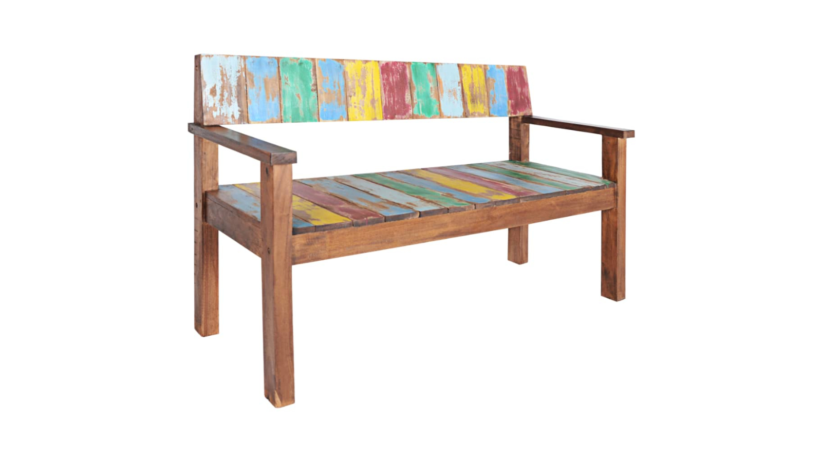 vidaXL Solid Reclaimed Wood Bench - 115cm