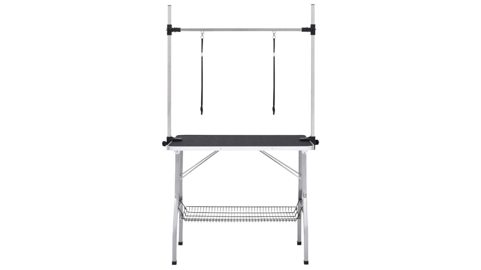 vidaXL Adjustable 90 x 60cm Dog Grooming Table with 2 Loop and Basket