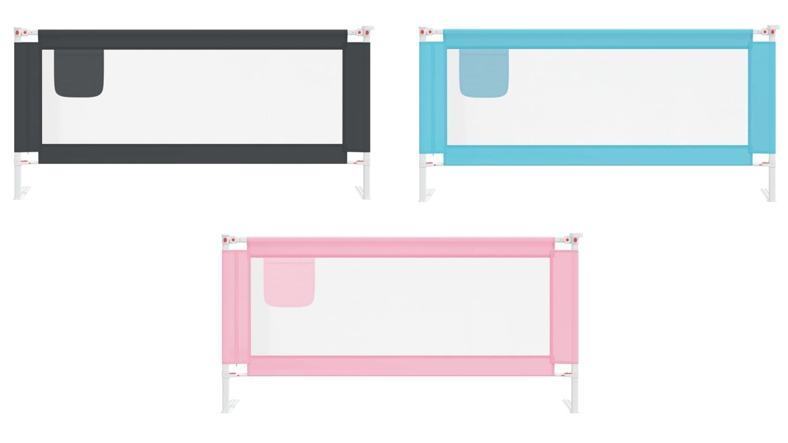vidaXL 190 x 25cm Toddler Safety Bed Rail Fabric