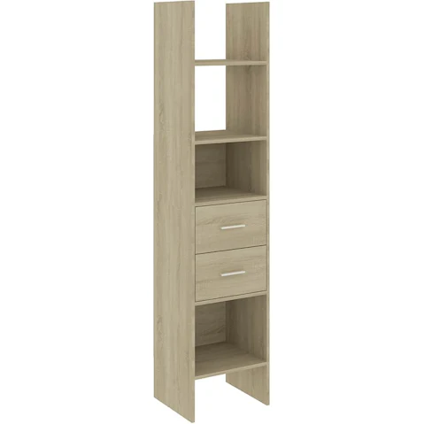 vidaXL Sonoma Oak Engineered Wood 40 x 35 x 180cm Book Cabinet with Drawer