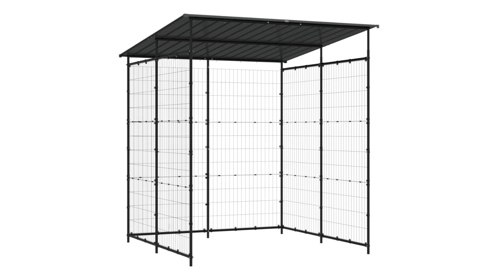vidaXL Steel 190 x 190 x 222cm Bicycle Shed - Black