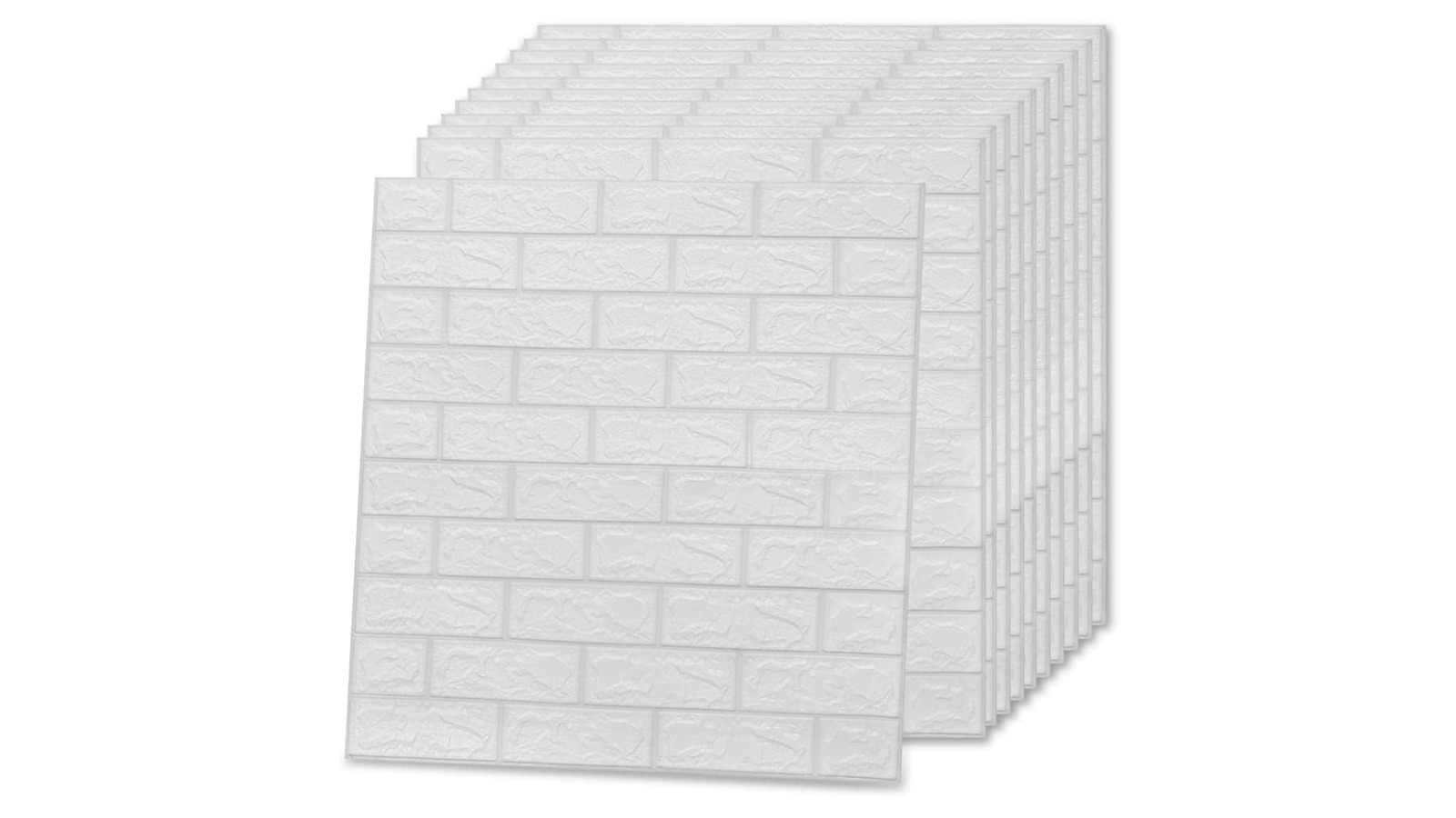 vidaXL 10 Piece White 3D Brick Self-Adhesive Wallpaper