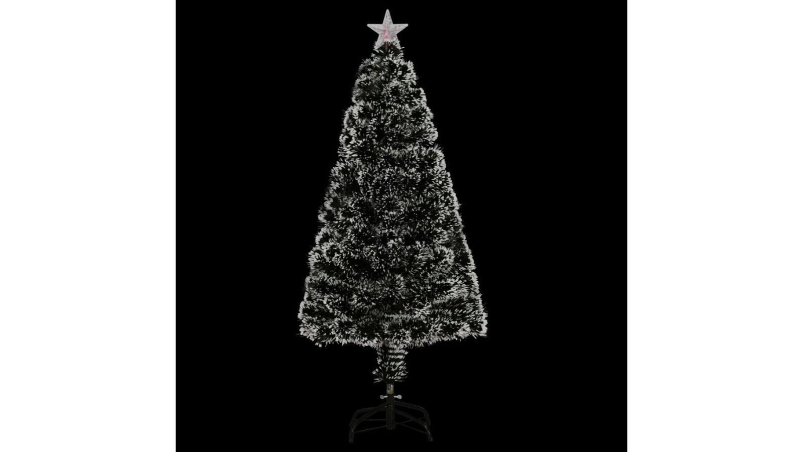 vidaXL Pre-lit Christmas Tree Green and White 120cm Fibre Optic