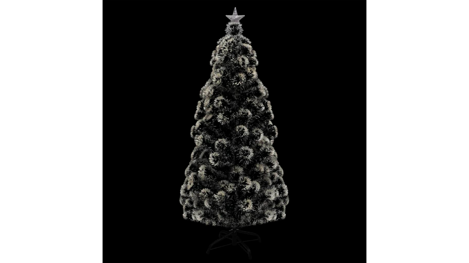 vidaXL Pre-lit Christmas Tree Green and White 150cm Fibre Optic