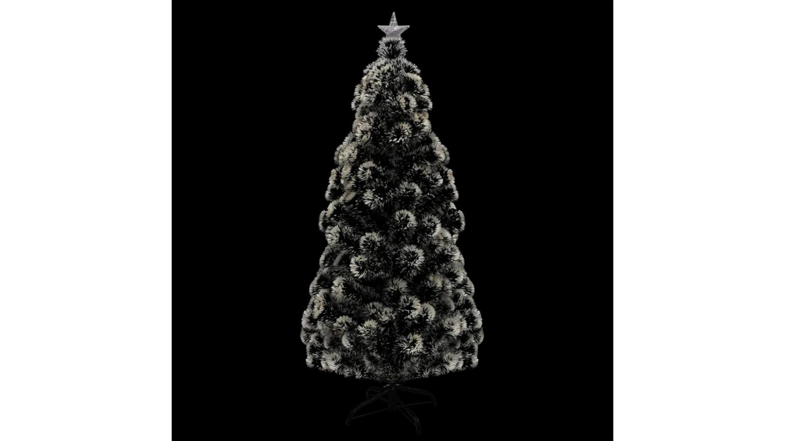 vidaXL Pre-lit Christmas Tree Green and White 180cm Fibre Optic