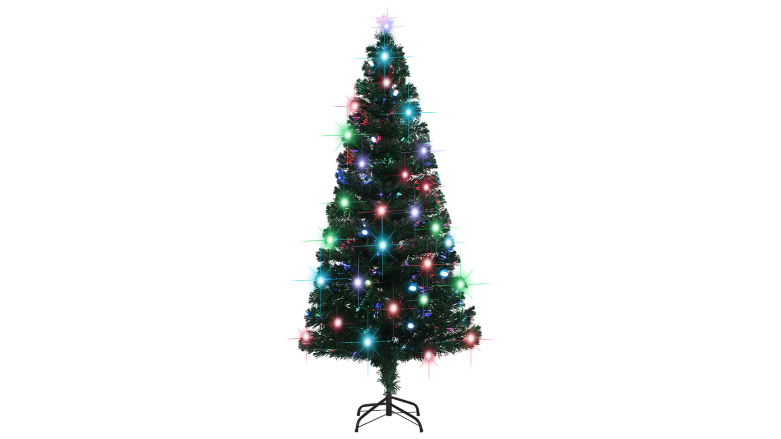 vidaXL Artificial Pre-lit Christmas Tree with Stand 180cm Fibre Optic