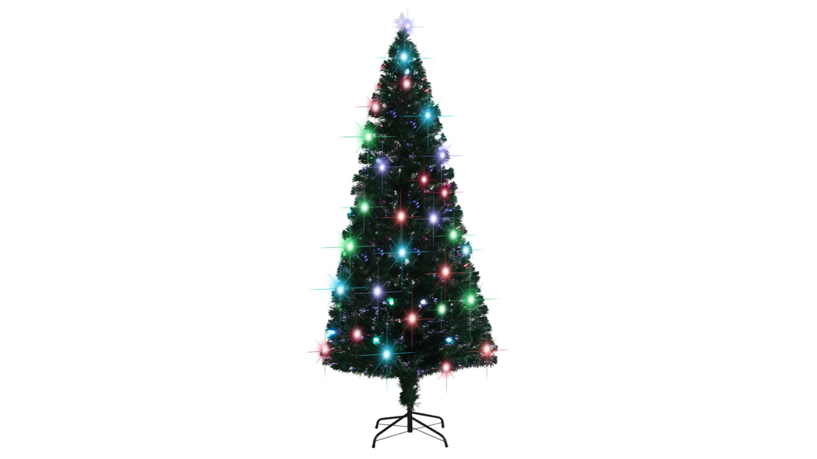 vidaXL Artificial Pre-lit Christmas Tree with Stand 210cm Fibre Optic