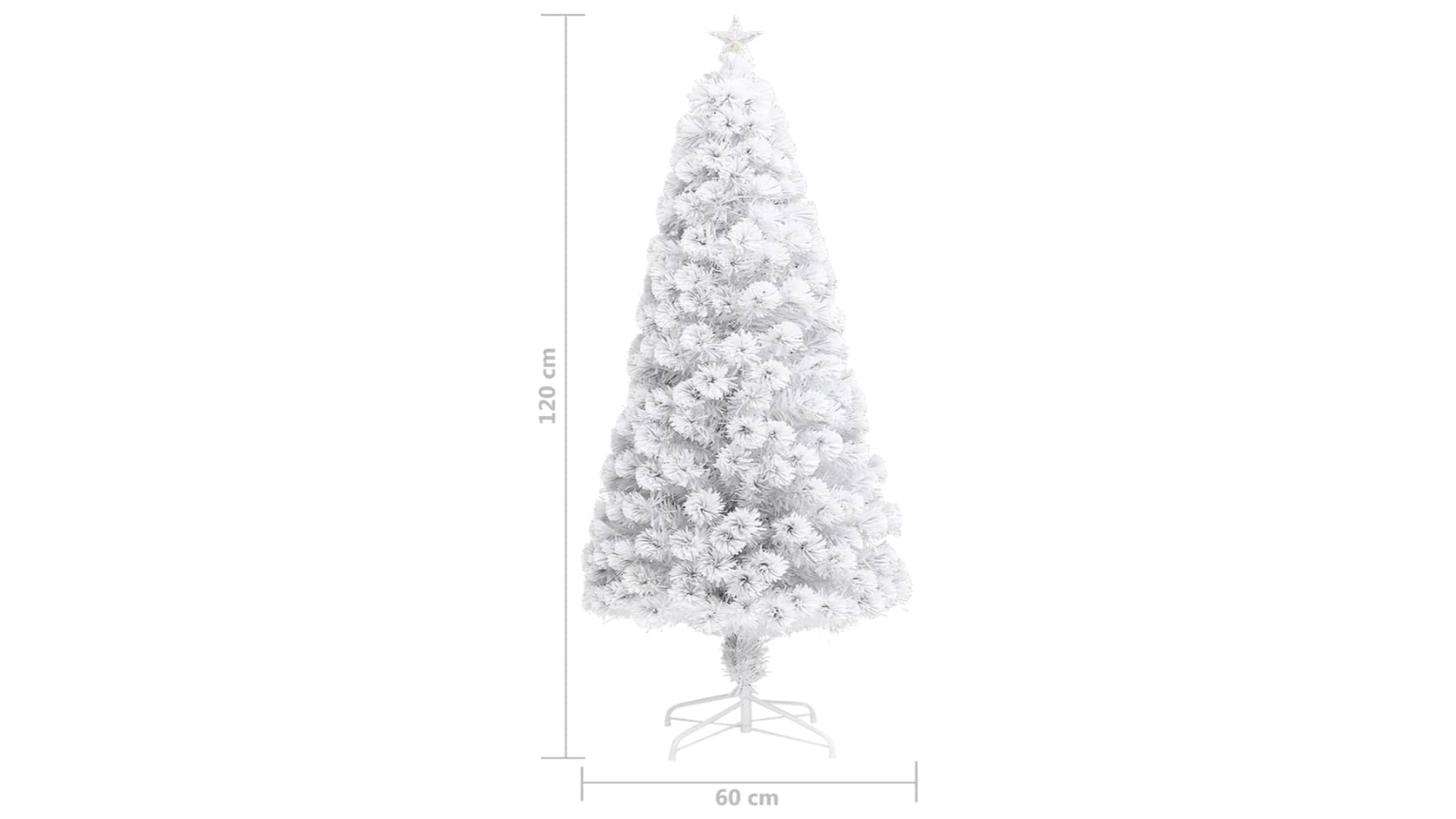 vidaXL White Artificial Christmas Tree with LED Fibre Optic 120cm