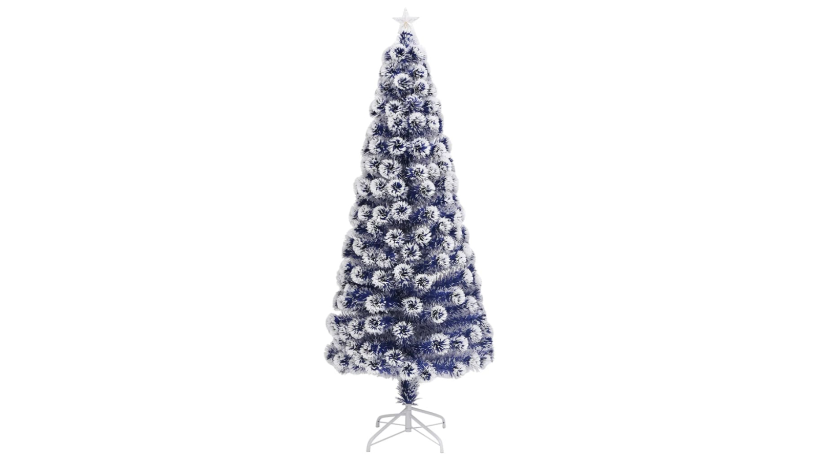 vidaXL Artificial Pre-lit Christmas Tree White&Blue 180cm Fibre Optic