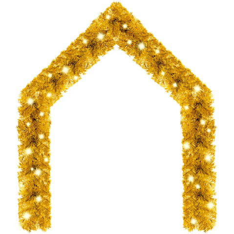 vidaXL 5metre Christmas Garland with LED Light - Gold