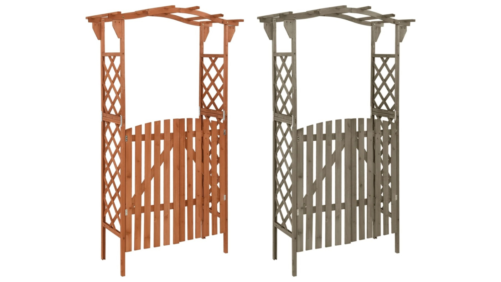 vidaXL 116 x 40 x 204cm Solid Firwood Pergola with Gate