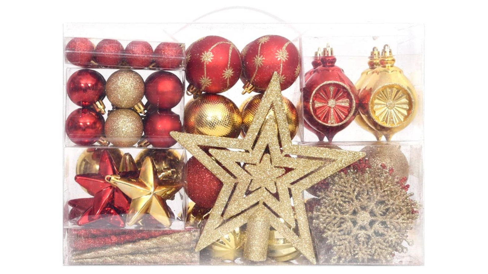 vidaXL 108 Piece Christmas Bauble Set - Gold/Red