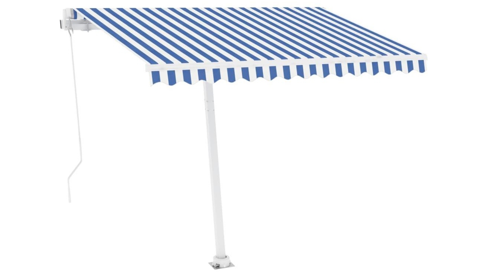 vidaXL 300 x 250cm Freestanding Manual Retractable Awning - Blue/White