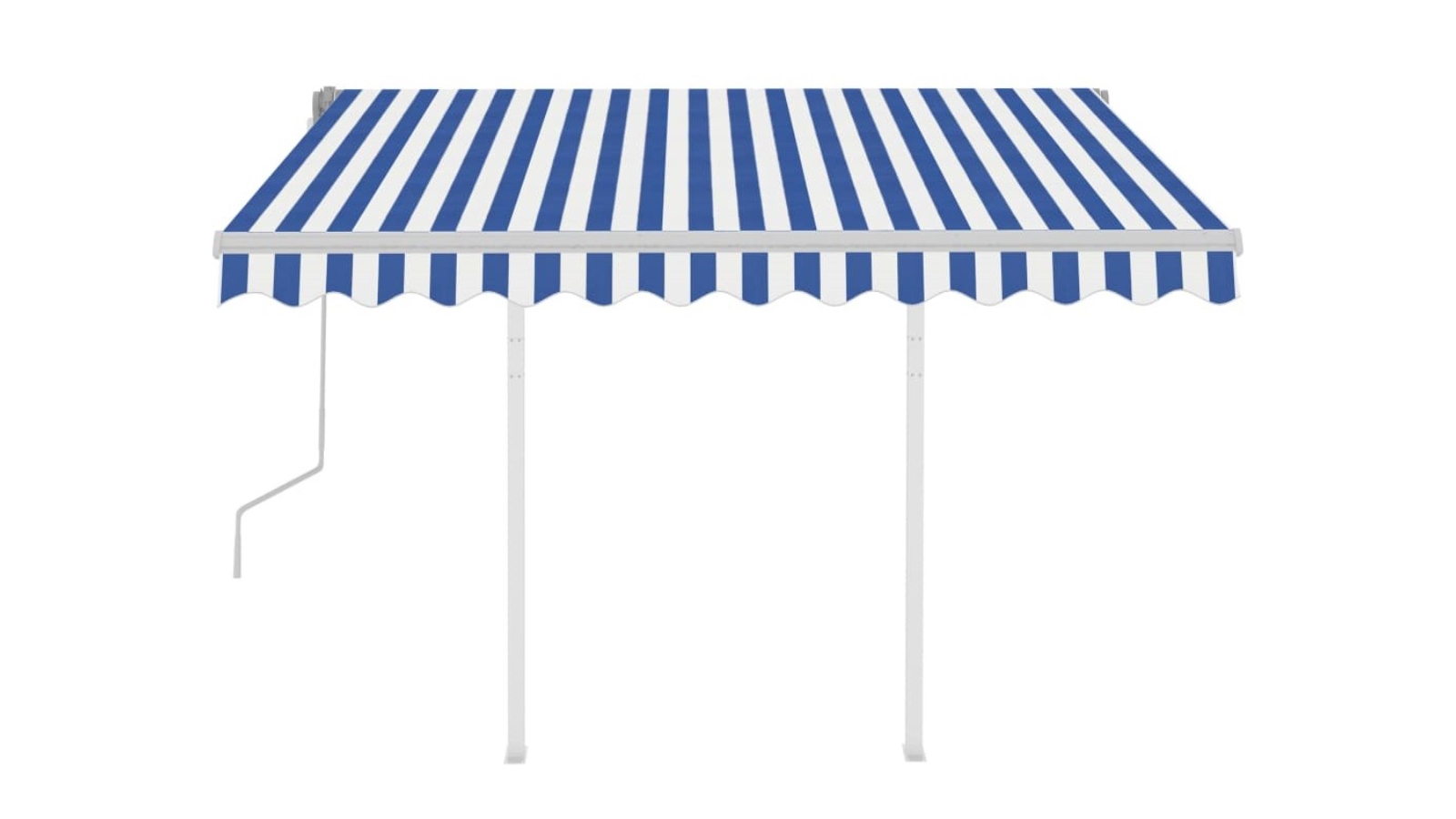 vidaXL Retractable 3 x 2.5m Manual Awning - Blue and White
