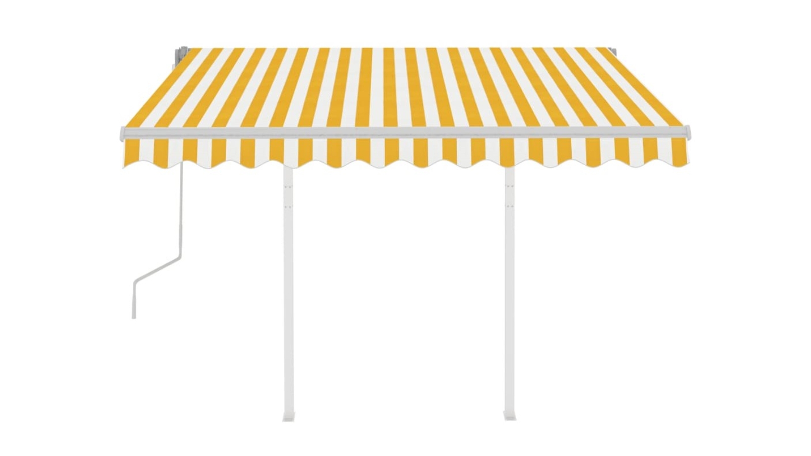 vidaXL Retractable 3 x 2.5m Manual Awning - Yellow and White