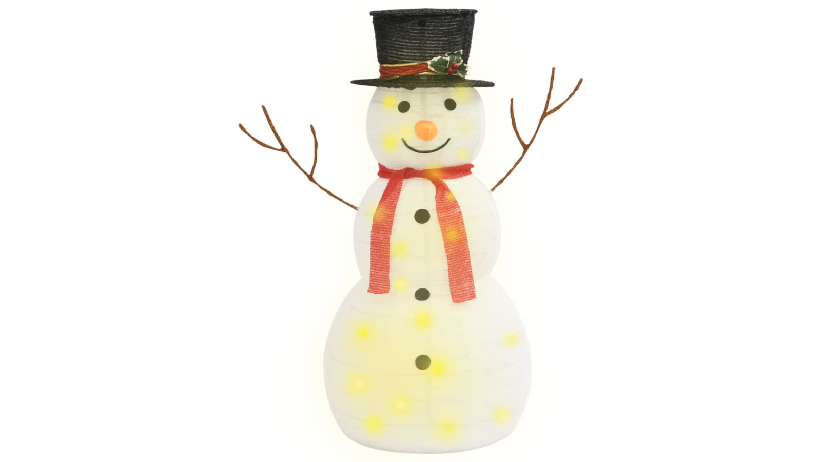vidaXL Decorative Christmas Snowman Figure LED Luxury Fabric - 90cm