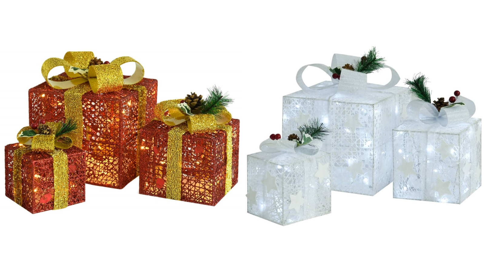 vidaXL 3 Piece Decorative Christmas Gift Boxes Harvey Norman