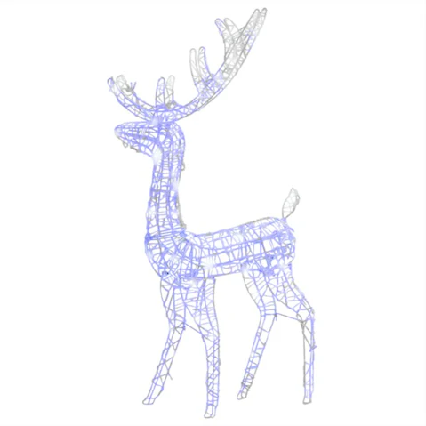 vidaXL Blue Acrylic 140 LEDs Reindeer Christmas Decoration - 128cm
