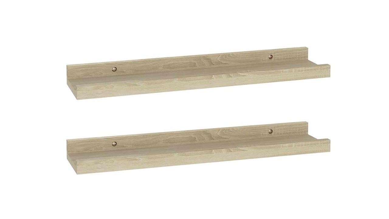 vidaXL 2 Piece Sonoma Oak Wall Shelf - 40 x 9 x 3cm