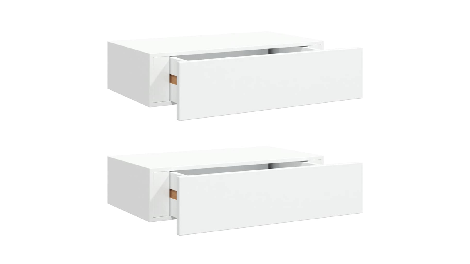vidaXL 2 Piece White MDF Wall-Mounted 40 x 23.5 x 10cm Drawer Shelves