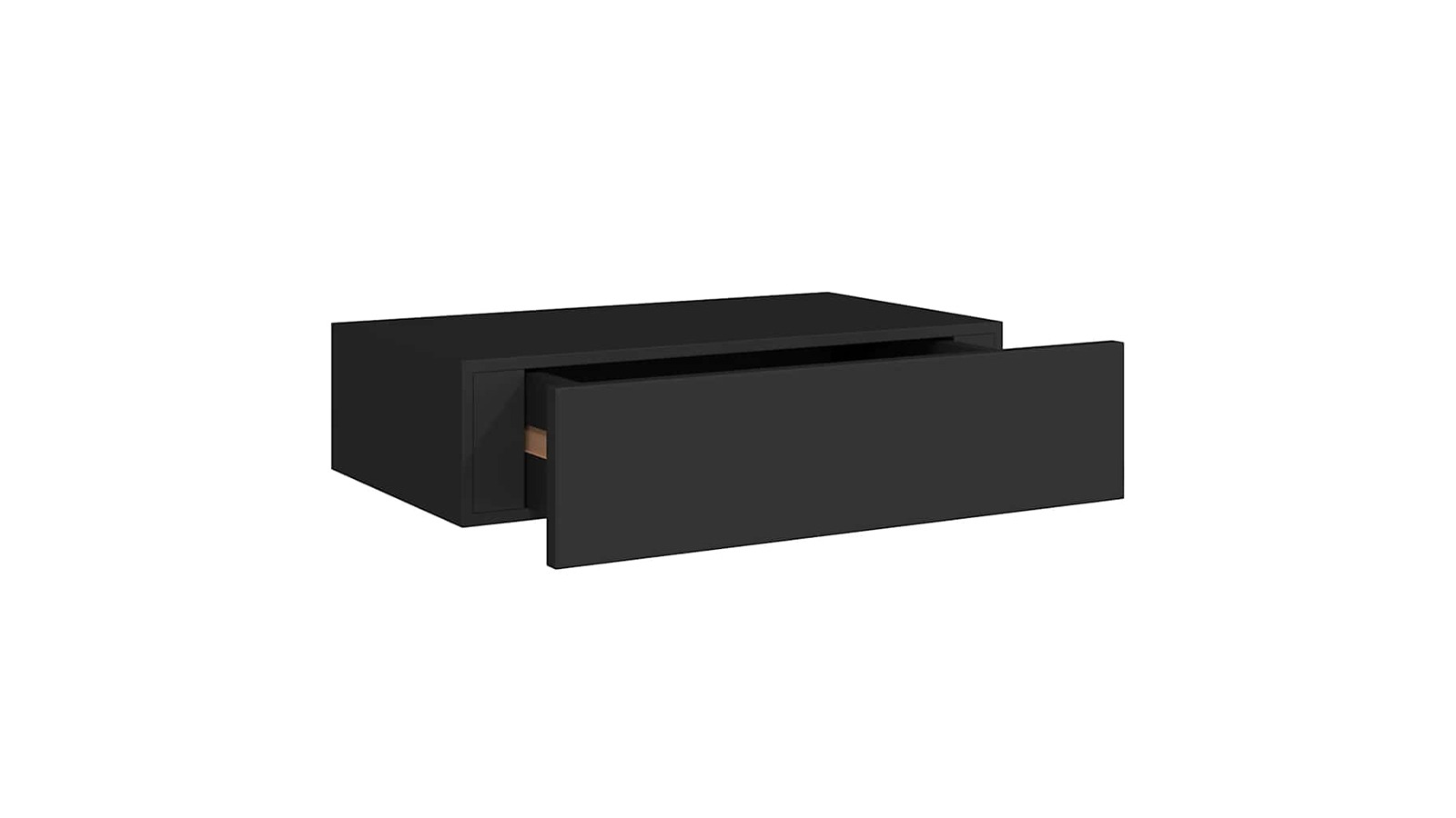 vidaXL Black MDF Wall-Mounted 40 x 23.5 x 10cm Drawer Shelf