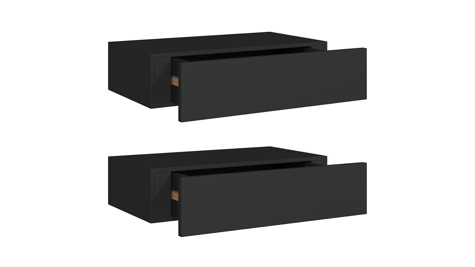 vidaXL 2 Piece Black MDF Wall-Mounted 40 x 23.5 x 10cm Drawer Shelves