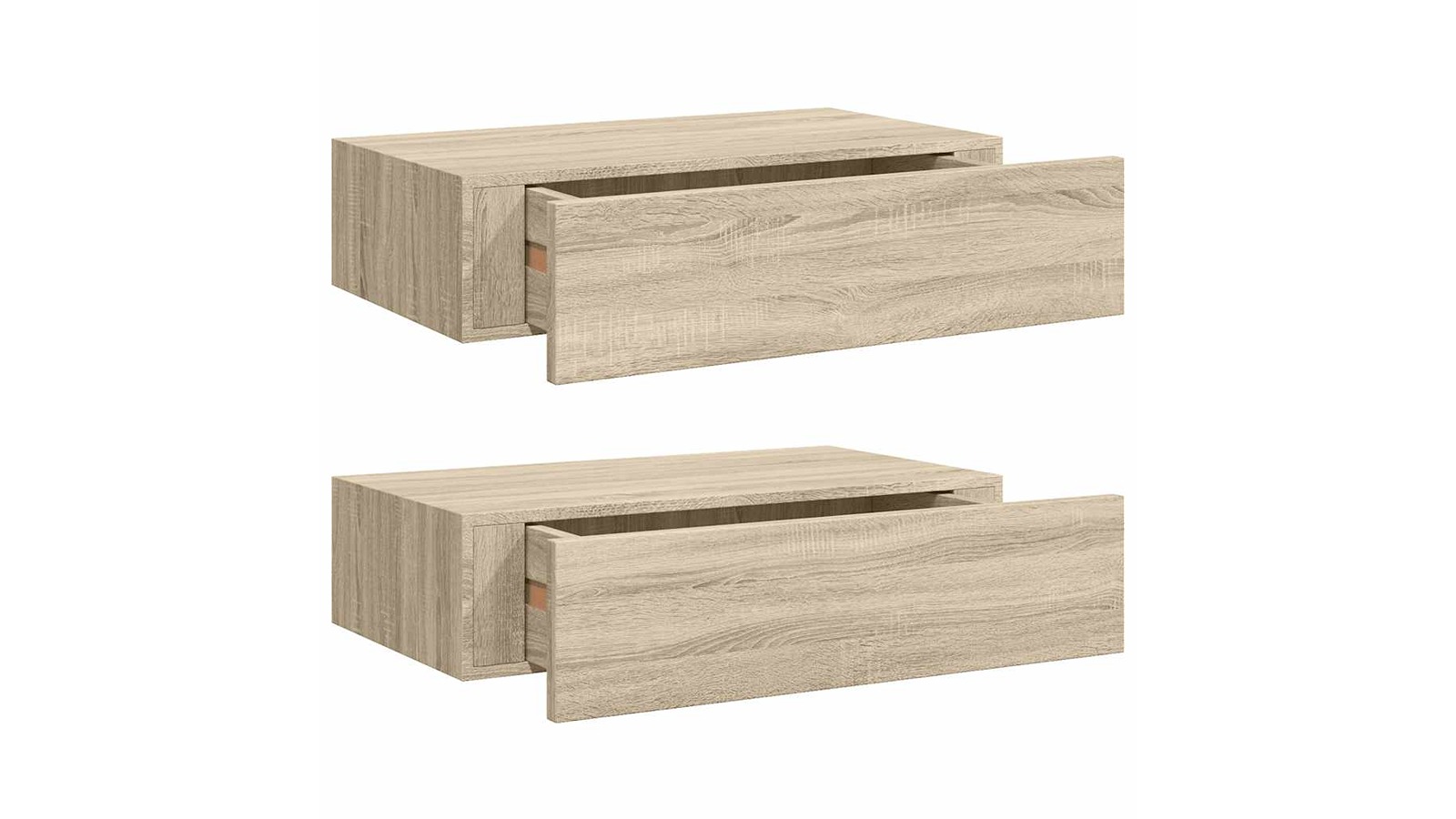vidaXL 2 Piece Oak MDF 40 x 23.5 x 10cm Wall-Mounted Drawer Shelf