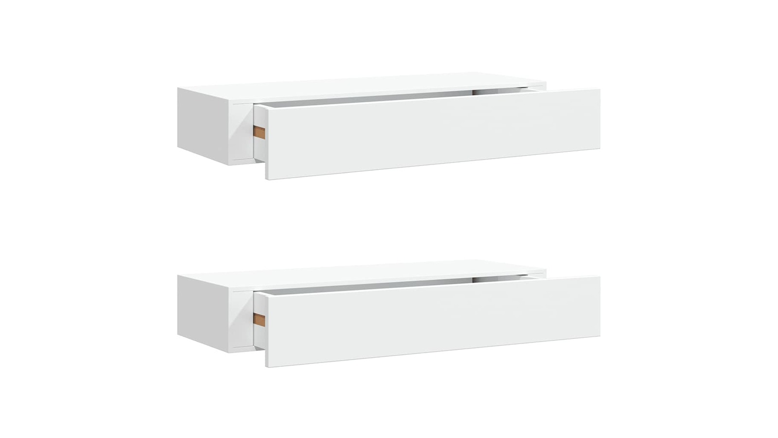 vidaXL 2 Piece White MDF Wall-Mounted 60 x 23.5 x 10cm Drawer Shelves