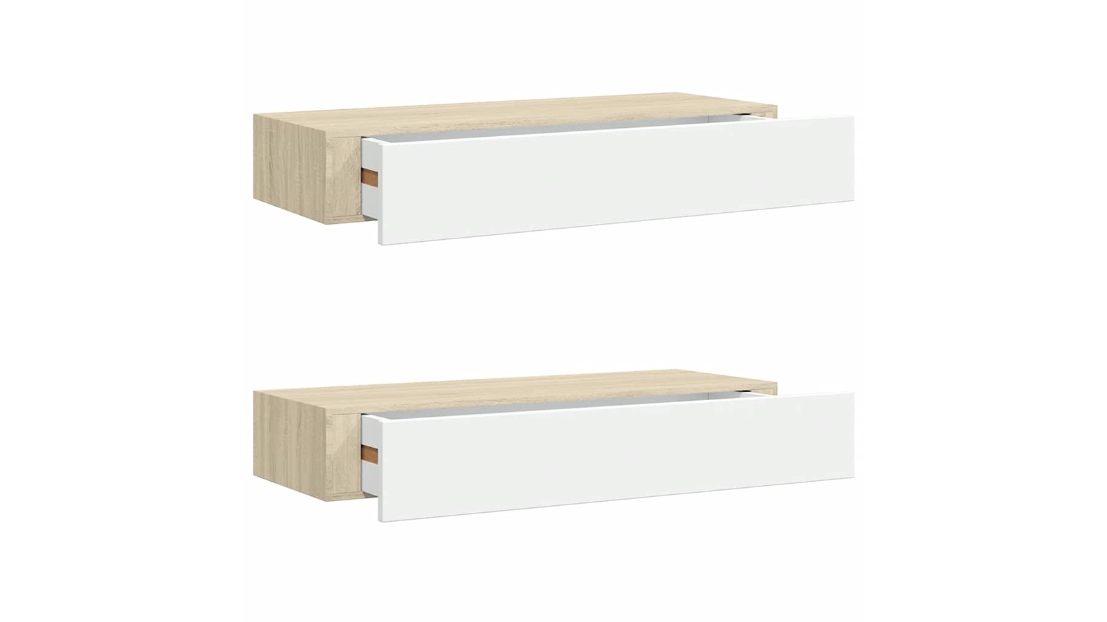 vidaXL 2 Piece White MDF Wall Drawer Shelf - 60 x 23.5 x 10cm