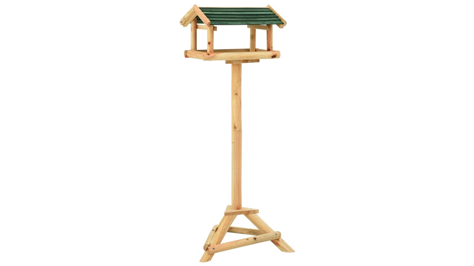 VidaXL Solid Fir Wood 37 x 28 x 100cm Bird Feeder with Stand 