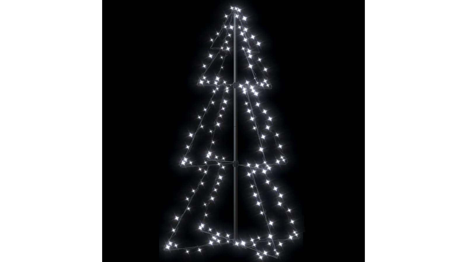 vidaXL 78 x 120cm Christmas Cone Tree 160 LED Indoor and Outdoor - Cold White