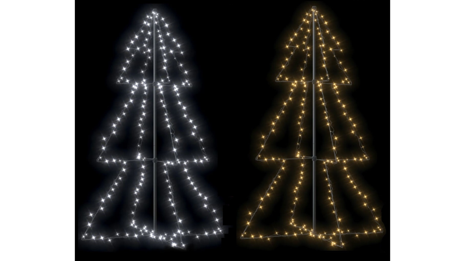vidaXL 98 x 150cm Christmas Cone Tree 200 LED Indoor and Outdoor