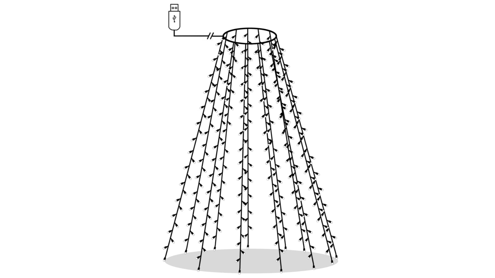 vidaXL Christmas Tree Net Lights with 210 Cold White LEDs - 210cm