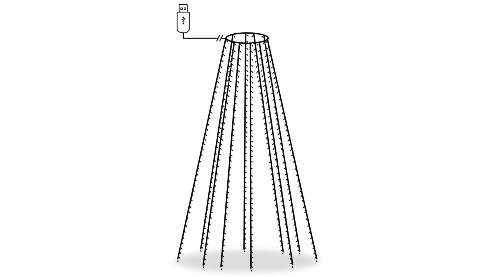 vidaXL Indoor Outdoor Tree Lights with 500 LEDs Cold White - 500cm