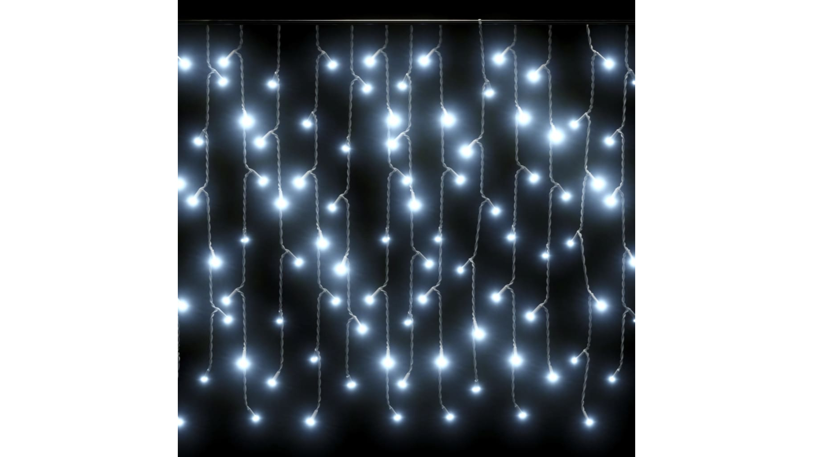 vidaXL 10 Metre Curtain Icicle Lights 400 LED Cold White 8 Function